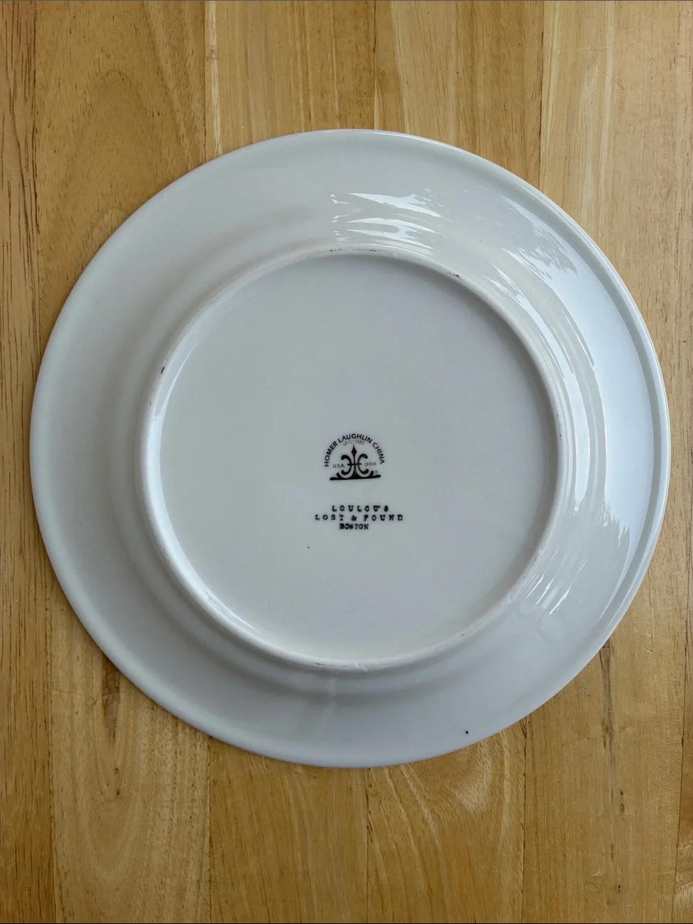 2 Boston Blue Plate Special Ceramic Dinner Plate - White with Navy Blue Trim